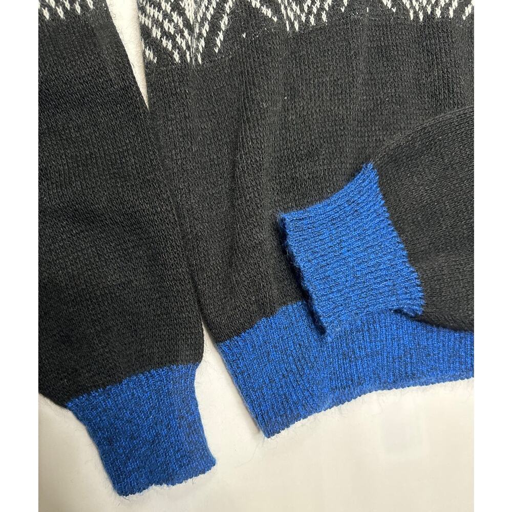 Vintage Y2K Turnabout crew neck multipattern sweater blue, black & white size XL - Picture 5 of 9